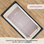 Alvi Reisebettmatratze Komfort 60x120 cm/Höhe 6 cm - Matratze für Baby Reisebett mit Baumwollbezug und Tasche, atmungsaktiv, waschbar, schadstoffgeprüft, Plüsch