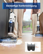 Tineco FLOOR ONE S6 Stretch Steam Nass Trockensauger, 160 °C Tineco BoostSteam, Anti-Verwicklungs-Design, FlashDry Selbstreinigung, Dampfreiniger mit Kabel für eingetrocknete Flecken und Fugen