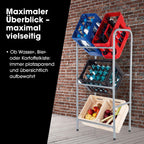 EASYmaxx Getränkekistenregal aus Metall für 3 Kästen 2er-Set | Platzsparende, praktische und organisierte Lagerung auf 3 Etagen | Kistenregal für Ordnung und Platz in Ihrem Zuhause