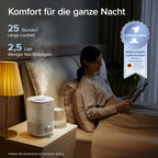 Levoit Top-Fill Luftbefeuchter, 23dB leise Humidifier für Schlafzimmer, Baby, bis 25H, Raumbefeuchter mit 360°Drehdüse für Kinderzimmer, Pflanzen, Auto Shut-off, 2,5 L, Weiß