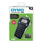 DYMO LabelManager 160 Tragbares Beschriftungsgerät Starter-Set | Etikettiergerät mit QWERTZ Tastatur & Einfache Textbearbeitung | mit 3 Rollen | für D1 Etiketten in 6, 9 und 12mm Breite