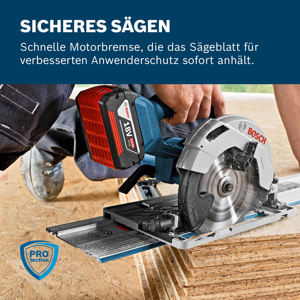 Bosch Professional 18V System Akku Kreissäge GKS 18V-57 G (Sägeblatt-Ø: 165mm, Schnitttiefe: 57 mm, inkl. L-BOXX, ohne Akku/ Ladegerät)