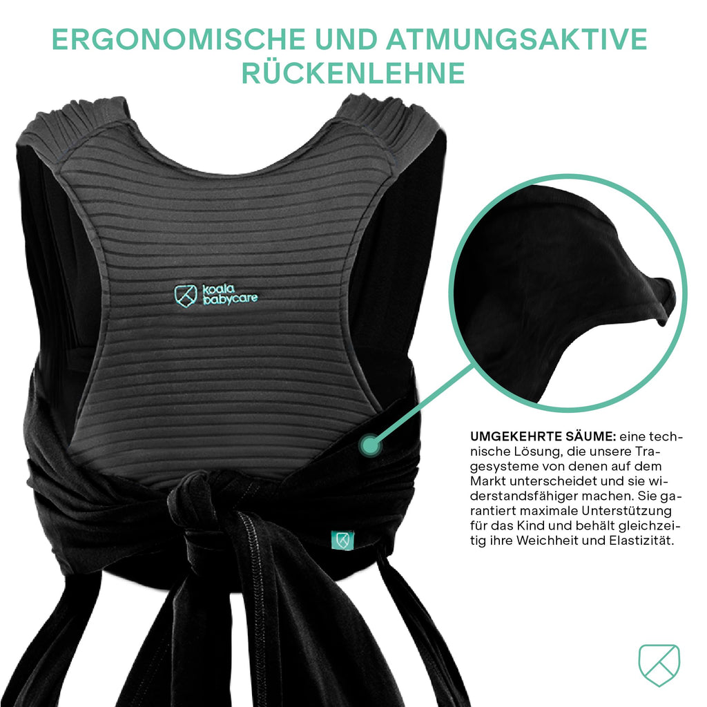 Koala Babycare Babytragetuch - Einfach anzuziehen - Elastisches Tragetuch bis zu 15 kg - Verstellbar und Unisex