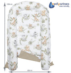 Medi Partners Babynest Nestchen für Neugeborene - 100x60x15 Babynestchen Baby zweiseitg Nest Bett 100% Baumwolle Waffel Kuschelnest tragbar (‎Safari mit beige Waffel)