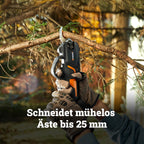 Worx NITRO WG330E Akku Astschere 20V - Müheloses Schneiden dank elektrischen Antrieb, Bürstenloser Motor, inkl. 2Ah Akku und Ladegerät