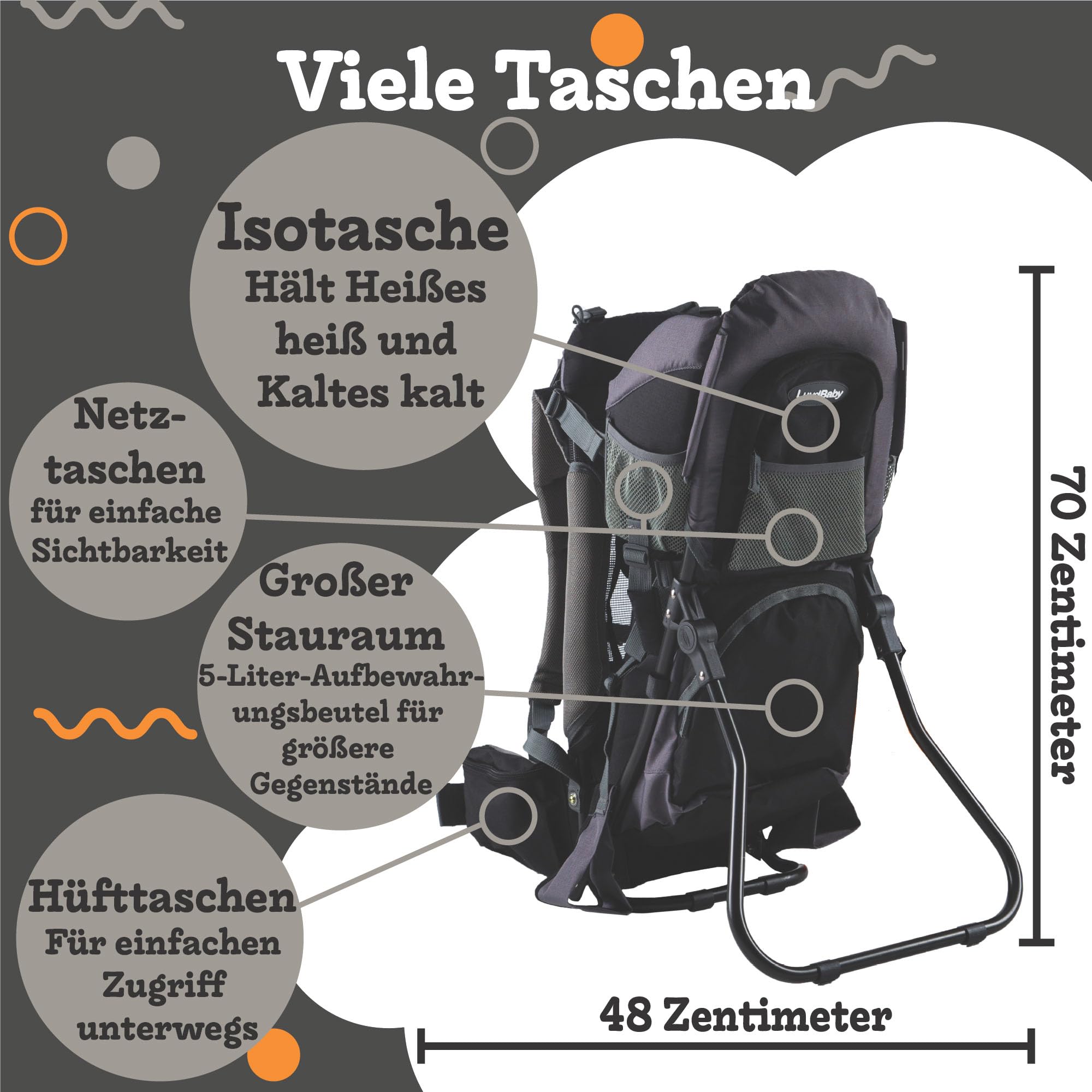 Luvdbaby Kraxe Kindertrage bis 18 Kg - Ergonomisch Kindertragerucksack für Kinder - Premium Toddler Carrier - Baby Tragerucksack - Babytrage Rückentrage Kleinkind - Rucksack mit Kindersitz