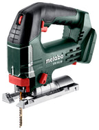metabo Akku-Stichsäge STB 18 L 90-18 V, CAS, 90 mm Schnitttiefe, 4-fach Pendelhub - Werkzeugloser Sägeblattwechsel, Softgrip, Späneblasfunktion, LED-Licht, Absaugung, für Holz, Metall & Kunststoff