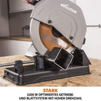 Evolution R355CPS Kappsäge Kapp-Zug-Gehrungssäge 2200 W | inkl. Ø 355 mm HM-Sägeblatt Multi-Material-Schneiden Holz, Aluminium, Stahl, Kunststoff | Schnittleistung von 120 x 120 mm | 0-45˚ Gehrung