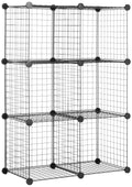 Amazon Basics 6 Stück Würfelregal aus Metall - Maximale Tragfähigkeit des Regals 27 kg, Schwarz, 77.0 x 37.0 x 113.0 cm (L x W x H)