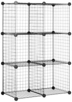 Amazon Basics 6 Stück Würfelregal aus Metall - Maximale Tragfähigkeit des Regals 27 kg, Schwarz, 77.0 x 37.0 x 113.0 cm (L x W x H)