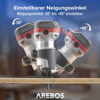 Arebos Oberfräse | Holz Fräse Fräsmaschine mit 6 Geschwindigkeitsstufen | 710W Spindelarretierung | Tauchbasis & Trimmer | Spannzange Ø 6 und 8 mm | mit Werkzeugtasche