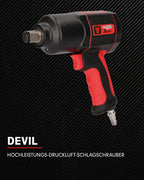 KS Tools Schlagschrauber Druckluft THE DEVIL 3/4" 515.3400 2000Nm I Druckluft Schlagschrauber in 3-Stufen einstellbar 1290, 1010, 660 Nm I Hochleistungs-Doppel-Hammer-Schlagwerk