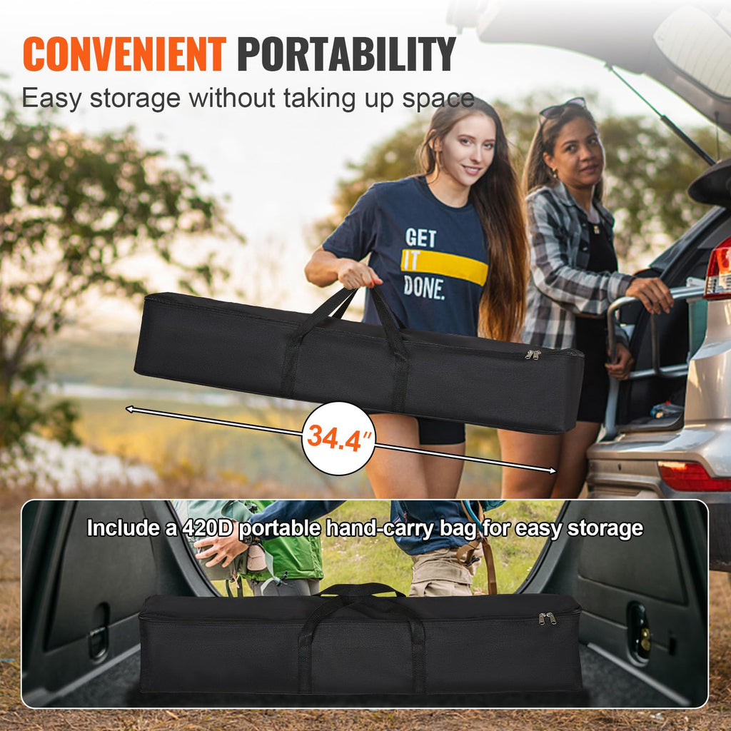 VEVOR Projektion Beamer Leinwand mit Ständer 150 Zoll HD 4K Outdoor Indoor Projektor Screen Schnelles Klappbare Tragbare Filmleinwand 16: 9 für Heimkino, Camping und Freizeitveranstaltungen Schwarz