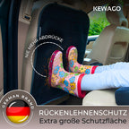 Kewago Rückenlehnenschutz Auto Kinder 2 Stück schwarz - Trittschutz Autositz & Rücksitzschoner - Sitzschoner Auto Vordersitze - Autositz Schutz vor Schmutz, Abdrücken & Kratzern - Schutzmatte
