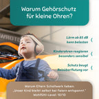Schallwerk ® Mini+ (Coffee) - Ohrenschützer für Kleinkinder - Hochwertige Lärmschutz Kopfhörer Kinder - Gehörschutz Kinder, Gehörschutz Baby, Ohrenschützer Baby Kopfhörer Lärmschutz
