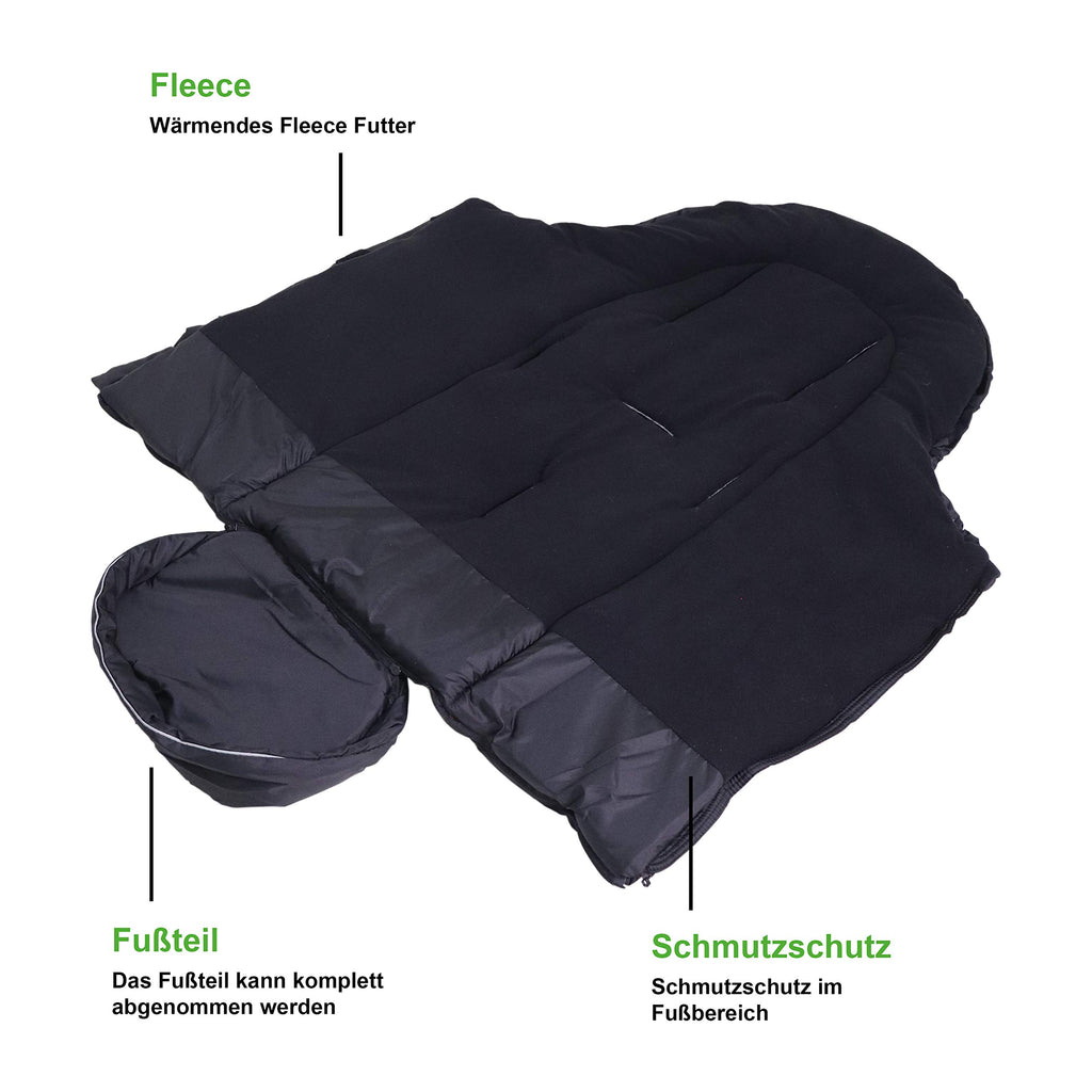 Kaiser Naturfelle 6570825 - Fußsack Iglu Thermo Fleece Farbe: schwarz