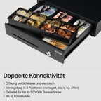Safescan LD-3336 Light-Duty Kassenschublade mit 3 Fächern für Banknoten und 8 für Münzen - Kassenlade mit RJ-12 Anschluss (z.B. Registrierkasse) - Kompakte Kassenschublade von 33 x 36 x 10 cm