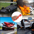 4 Stück Notfallhammer Auto mit Gurtschneider, 2 in 1 Gurtschneider Notfallhammer fürs Auto Nothammer mit Gurtmesser, Fensterbrecher und Auto Sicherheitshammer mit Gurtschneider für Auto, Bus, PKW