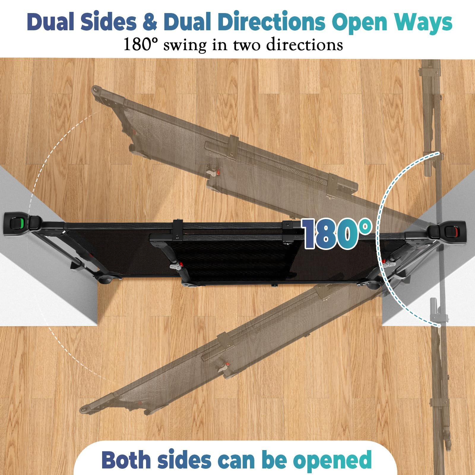 Ausziehbar Türschutzgitter,Babygitter,Treppenschutzgitter,Hundegitter,80-140cm Breit, 71cm Hoch, Wohnung Türgitter Öffnung in Zwei Richtungen