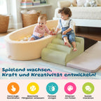BanaSuper Schaumstoff Bausteine | Softbausteine XXL | Soft Play Set mit Riesen-Bällebad (Keine Bälle) | Schaumstoff Kletterblöcke für Kinder | rutschfeste Motorikbausteine für Zuhause & Kita