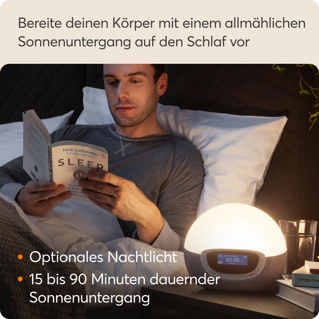 Lumie Bodyclock Shine 300 - Lichtwecker mit Radio, 15 Klängen und Einschlafsonnenuntergang