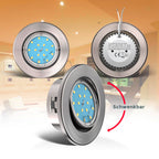 B.K.Licht - 5er Set LED Einbaustrahler 230V schwenkbar, warmweiße Lichtfarbe, Lochmass 68mm, LED Spot, flach, Deckenspots, Spots, Einbauleuchten, Einbauspots, 86x26 mm, Matt-Nickel