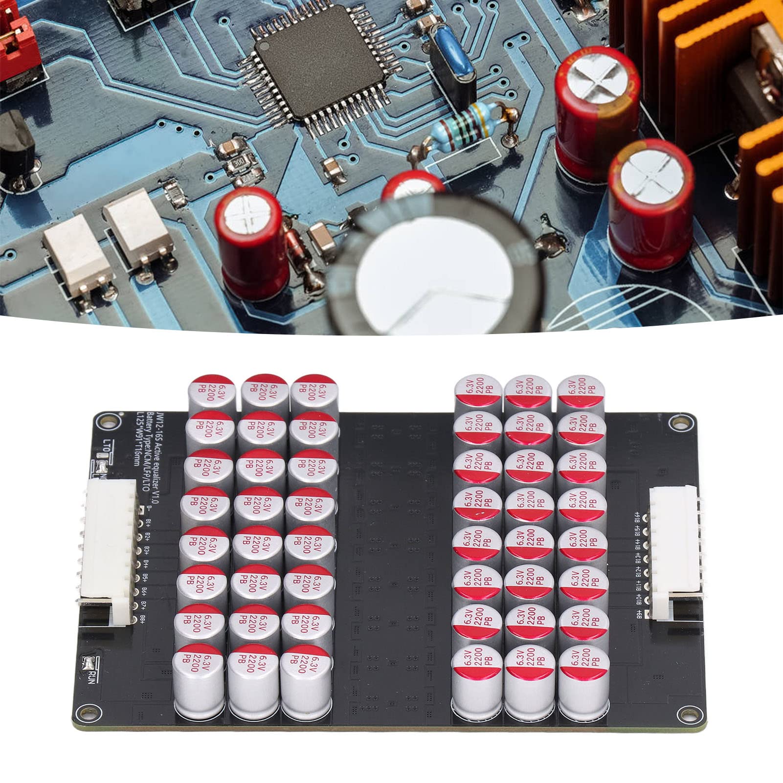 Annadue 12S Bis 16S Akku Aktiver Equalizer, Lifepo4 Lithium Lipo Akku Energie Aktiver Equalizer, 1,8V Bis 4,5V 0 Bis 5,5A Equalizer Lifepo4 Li Ion Lithium Lipo Board mit Kabel für LTO LPO LFP NCM