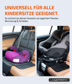 LIONSTRONG® Kindersitzunterlage Autositzschoner [ISOFIX GEEIGNET] - wasserabweisender Polyester Stoff schwarz - Sitzschutz Sitzschoner Auto Kindersitz - universell kompatibel (Schwarz)