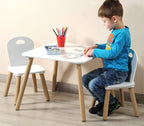 Kesper| Kindertisch mit 2 Stühlen, Material: Faserplatte, Maße: 55 x 55 x 45 cm, Farbe: Weiß | 17712 13