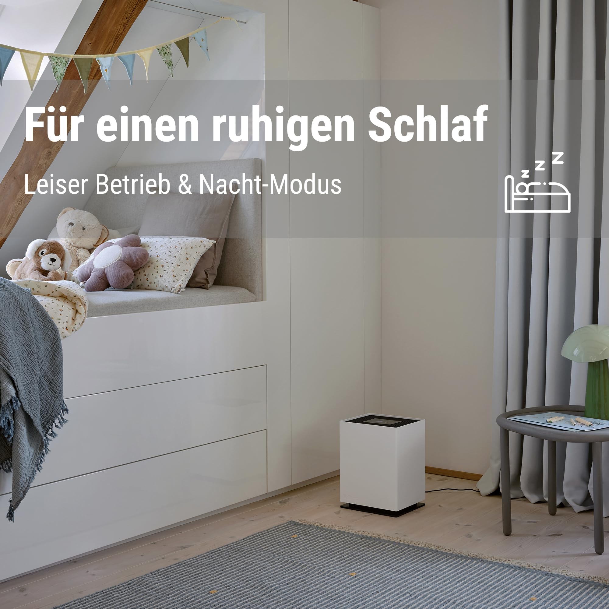 Stadler Form Luftbefeuchter Noah, für große Räume bis 110 m², starke Befeuchtungsleistung, energieeffizient, 4 Stufen & Turbo-Stufe, Hygrostat, App, WiFi, leise, weiß