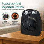 Emerio FH-106737.2, Note 1.5, kleiner kompakter portabler Heizlüfter für 25 m², 2 Heizleistungen + Ventilatorfunktion, verstellbarer Thermostat, Sicherheitsschalter, Handgriff, 2000 Watt, Anthrazit