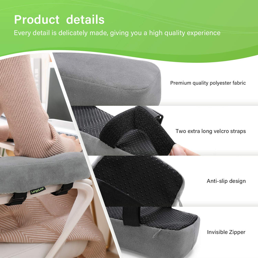 LargeLeaf Extra Dicke 5CM Stuhlarmlehne Polster Ellenbogenkissen Druckentlastung Bürostuhl Gaming Stuhl Armlehne mit Memory Foam Armlehne Polster 2 teiliges Stuhlset