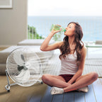 Arebos Bodenventilator Ø45 cm | Windmaschine Retro Stil | Ventilator | 3 Geschwindigkeitsstufen | hoher Luftdurchsatz | 100° einstellbarer Neigungswinkel | Chrom