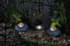 Pontec 87585 PondoStar LED Rocklight Set 3 - schwarzes, attraktives Felsleuchten-Set in zeitloser Schieferoptik / Unterwasserbeleuchtung