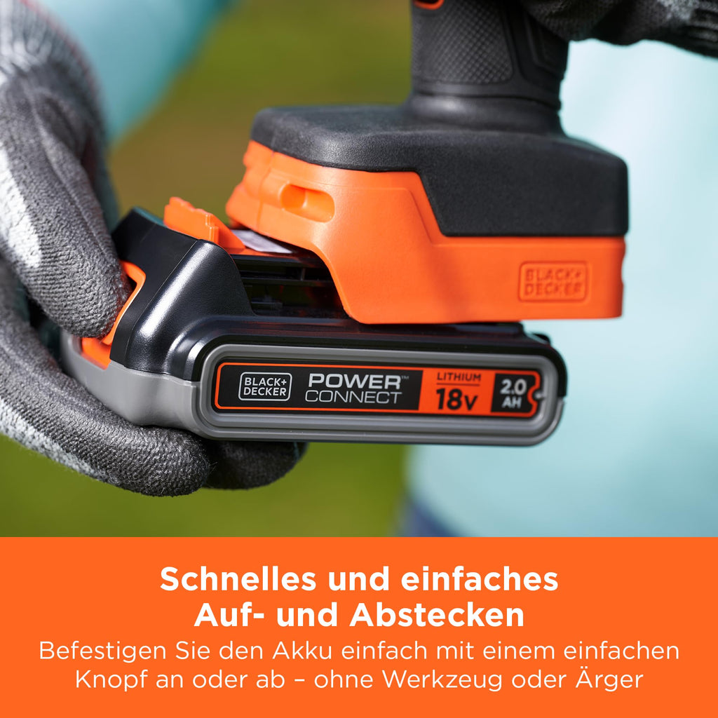 BLACK+DECKER 18V, 2.0AH, Lithium-Ionen-Akku, kompatibel mit Allen 18V BLACK+DECKER Produkten, BL2018-XJ