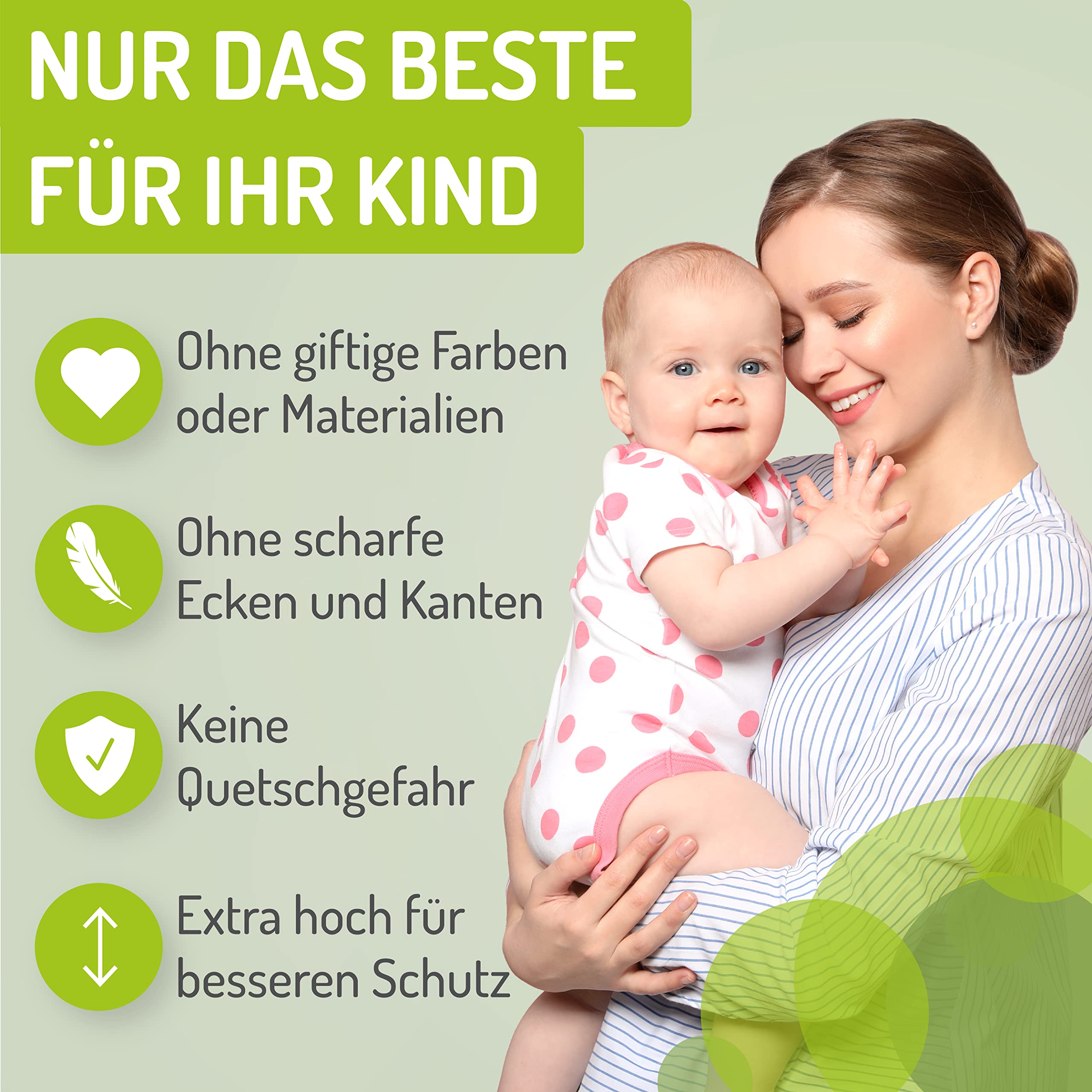 BOMI TÜV GS Siegel Kindertreppen Gitter XXL Merle | Ohne Bohren | Schließt automatisch | Gittertür aus Metall Weiss | Stabile Baby Schutzgitter Tür für Kindersicherheit | Breite: 93-101 cm