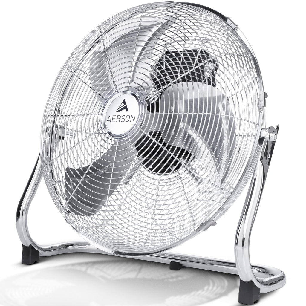 TRESKO AERSON Bodenventilator 60cm | Windmaschine mit 3-Leistungsstufen 200W | Standventilator Ventilator | hoher Luftdurchsatz | robuste Metallausführung | Neigungswinkel ca. 110 Grad