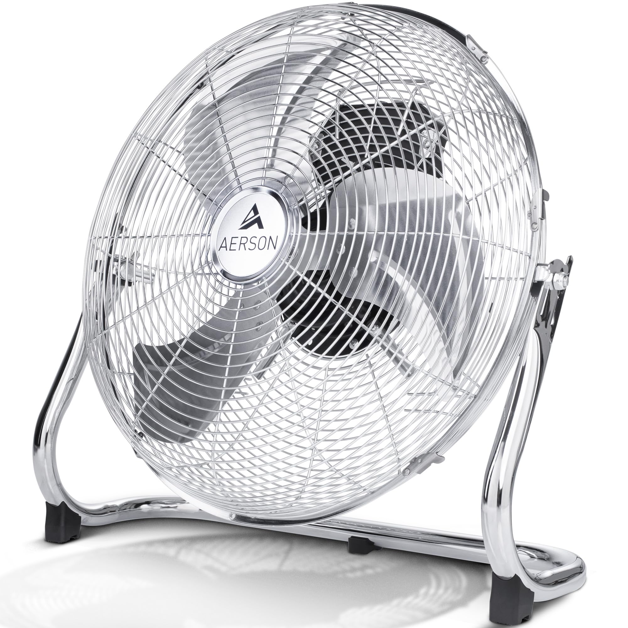 TRESKO AERSON Bodenventilator 60cm | Windmaschine mit 3-Leistungsstufen 200W | Standventilator Ventilator | hoher Luftdurchsatz | robuste Metallausführung | Neigungswinkel ca. 110 Grad