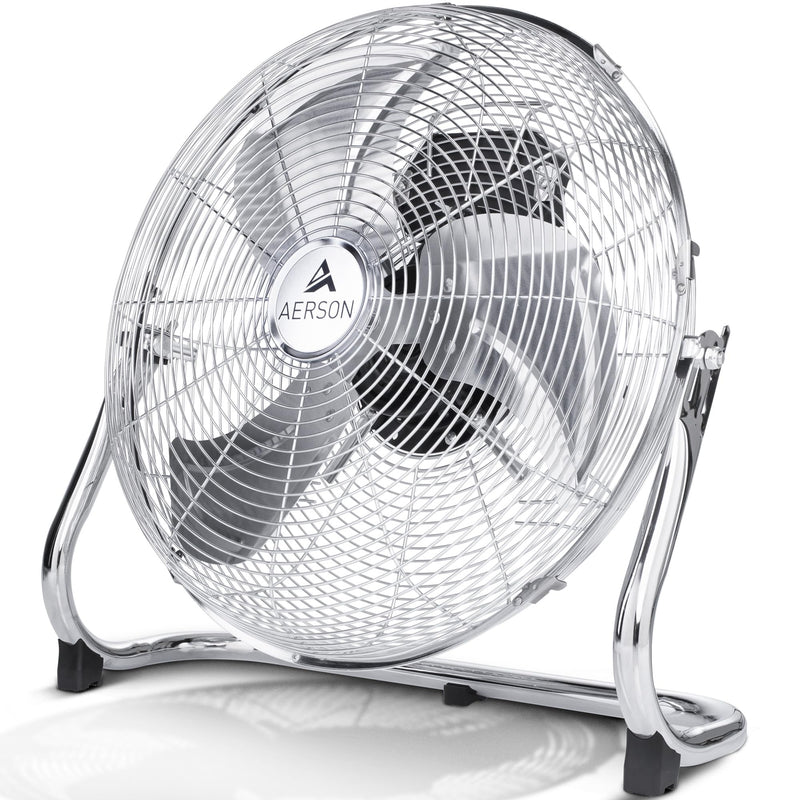 TRESKO AERSON Bodenventilator 60cm | Windmaschine mit 3-Leistungsstufen 200W | Standventilator Ventilator | hoher Luftdurchsatz | robuste Metallausführung | Neigungswinkel ca. 110 Grad