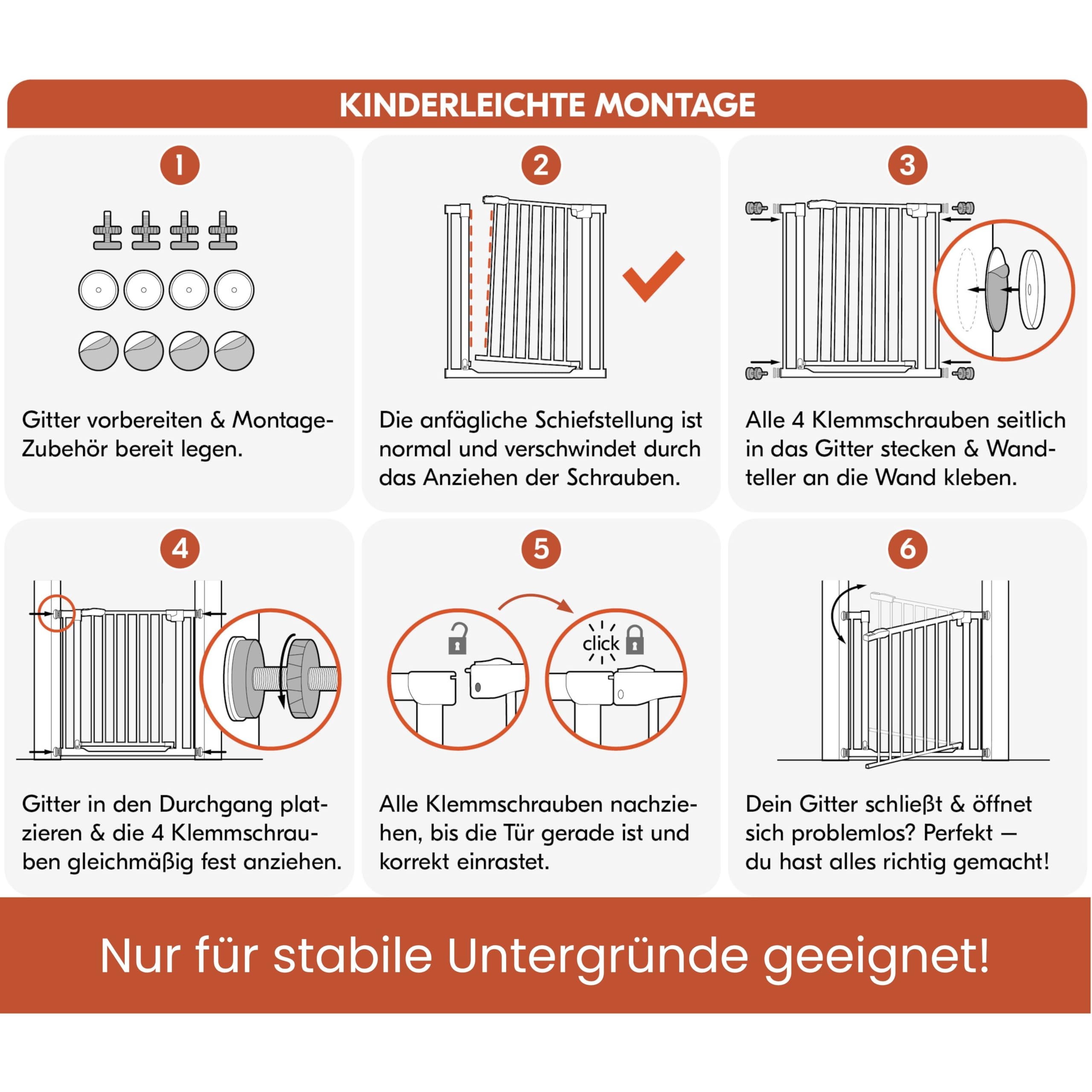 hauck Clear Step 2 + 21 cm Verlängerung, Weiß - Kinderschutzgitter Hundegitter, Verstellbare Breite 96-101 cm, 77 cm Hoch, Flacher Einstieg, Einhand Öffnung, ohne Bohren, für Innen