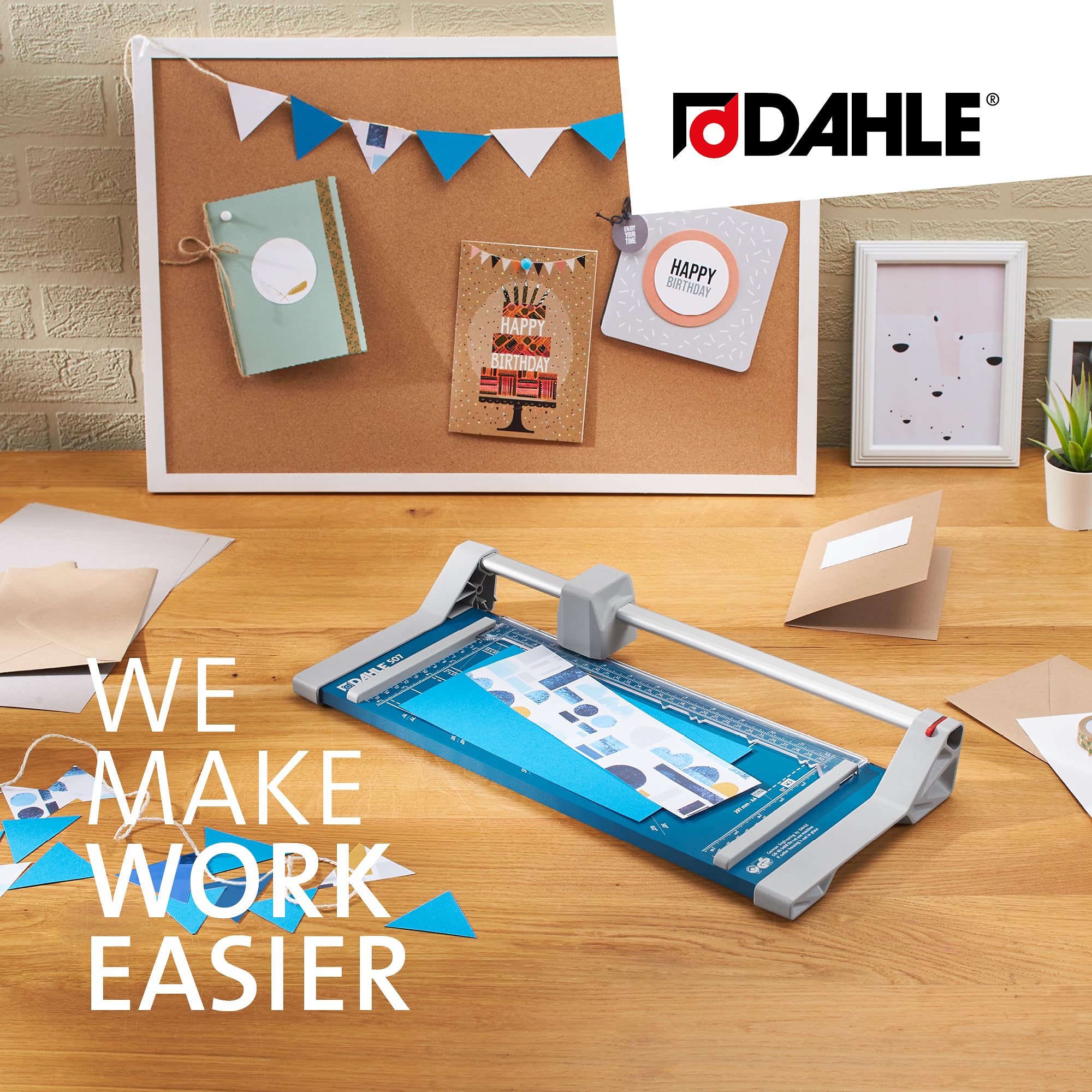 Dahle 507 Papierschneider (8 Blatt Schneidleistung, bis DIN A4) blau