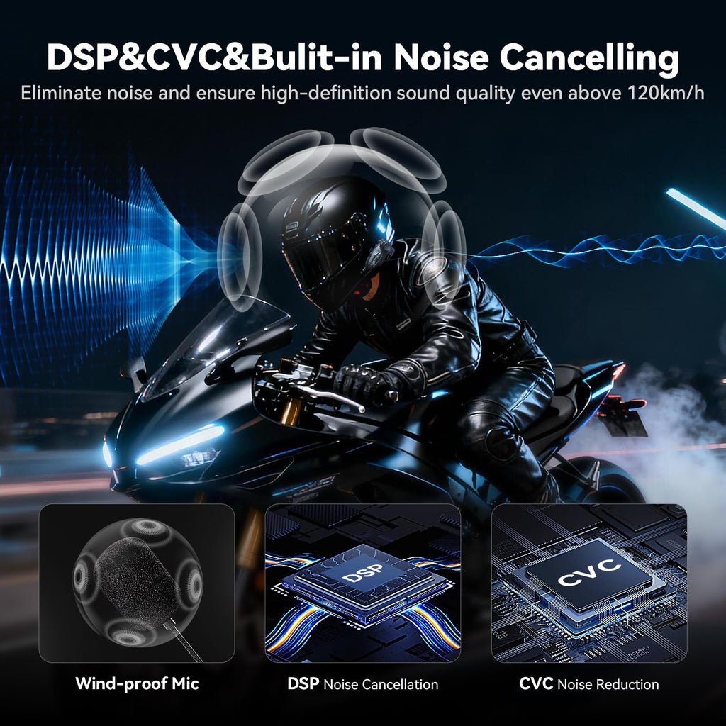 XGP X10 Motorrad Bluetooth Headset, 3000m Helm Kommunikationssystem für 1 bis zu 10 Personen, Intercom Motorrad mit Audio-Multitasking/Musik Sharing/ IP67 Wasserdicht, Unterstützung GPS/Navigation