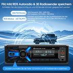RDS Autoradio Bluetooth mit Typ-C-Ladeanschluss, CENXINY Autoradio 1DIN Bluetooth 5.0 Unterstützt 2USB/AUX/SD/TF/EQ/DSP/Android und iOS