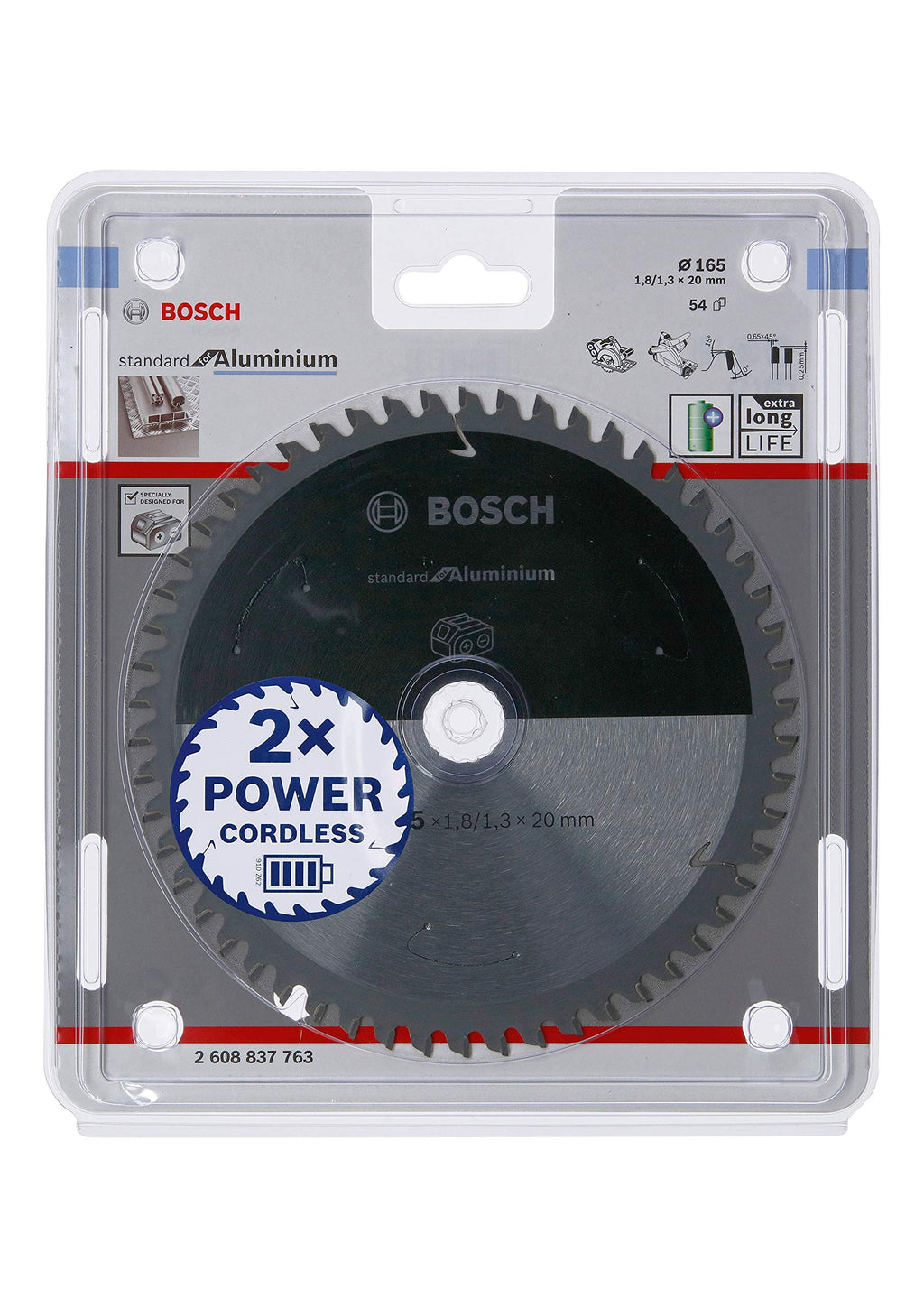 Bosch 1x PRO Aluminium Kreissägeblatt für Akku-Handkreissägen (für Aluminium, Nichteisenmetalle, Ø mm, Professional Zubehör Handkreissäge)