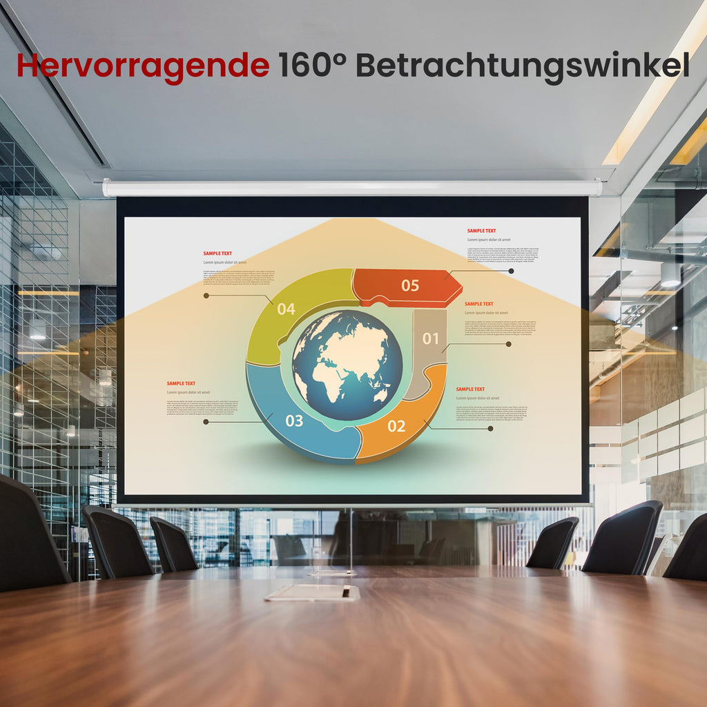 Pyle Beamer Rollo-Leinwand, 72 Zoll, 144x107 cm 4:3, Full-HD & 4K-kompatibel, Ausziehbar, Projektor- Leinwand für Wand/Decke, ideal für Heimkino & Präsentationen