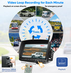 URVOLAX 100% Rückfahrkamera Kabellos: 6700mAh Wiederaufladbare Batterie Magnetische Rückfahrkamera Funk - 7 Zoll Monitor Videoaufzeichnung- DIY Installation für Wohnmobil Wohnwagen Anhänger LKW (65X)