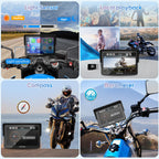 Carpuride W502PRO B für B.-M-.W Motorrad CarPlay & Android Auto & Dual Bluetooth, 5 Zoll wasserdichter Touch Bildschirm für Motorrad, Musik-Sharing, Gegensprechanlage, Lichtsensor, Kompass, Barometer