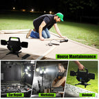 SYLSTAR LED Strahler Akku 55W, 5000LM Magnetische LED Arbeitsleuchte, Baustrahler Akku Faltbar & 360° Drehbar, 6 Modi Baustellenlampe für Werkstatt, Baustelle, Camping, Autoreparatur