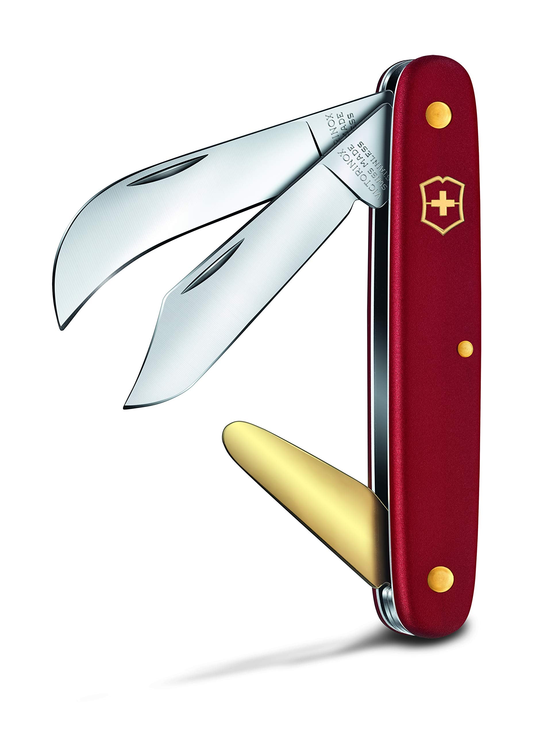 Victorinox Okulier- und Hakenmesser 3, Garten, Schweizer Taschenmesser, Gärtner und Floristen, Klinge, gebogen, Klinge, spitz, rot