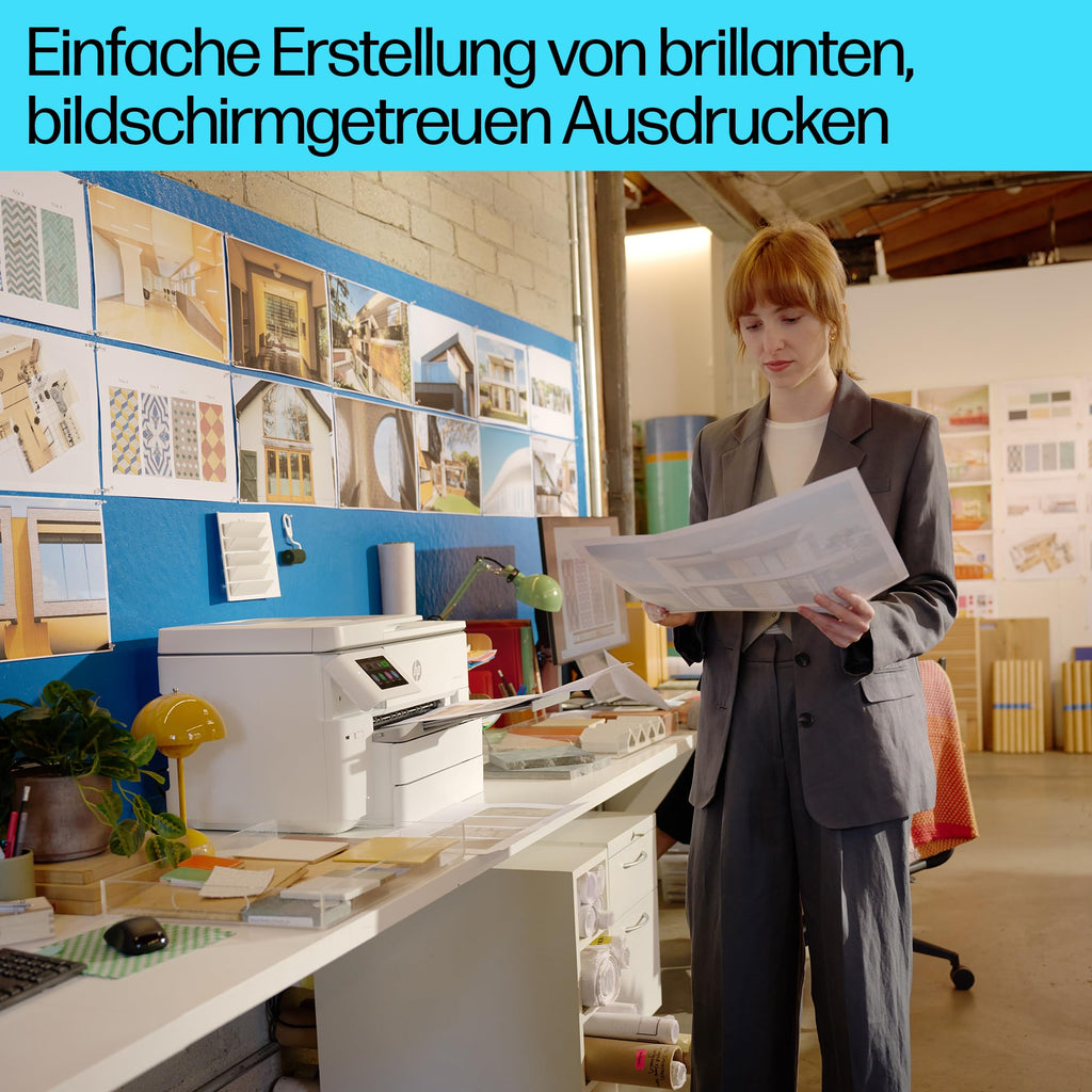 HP OfficeJet Pro 9730e A3-Multifunktionsdrucker, Drucken, Scannen und Kopieren bis A3, 6 Monate gratis drucken Instant Ink inklusive, Fax, WLAN, LAN, Duplex, Airprint, Grau-Weiß